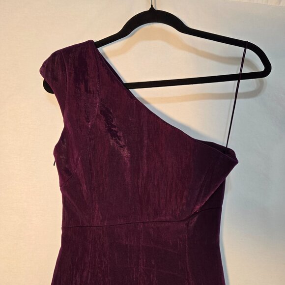 JASMINE DI MILO Old Money Silky Plum One-Shoulder Bodycon Mini Dress Size US 4. - Picture 5 of 17